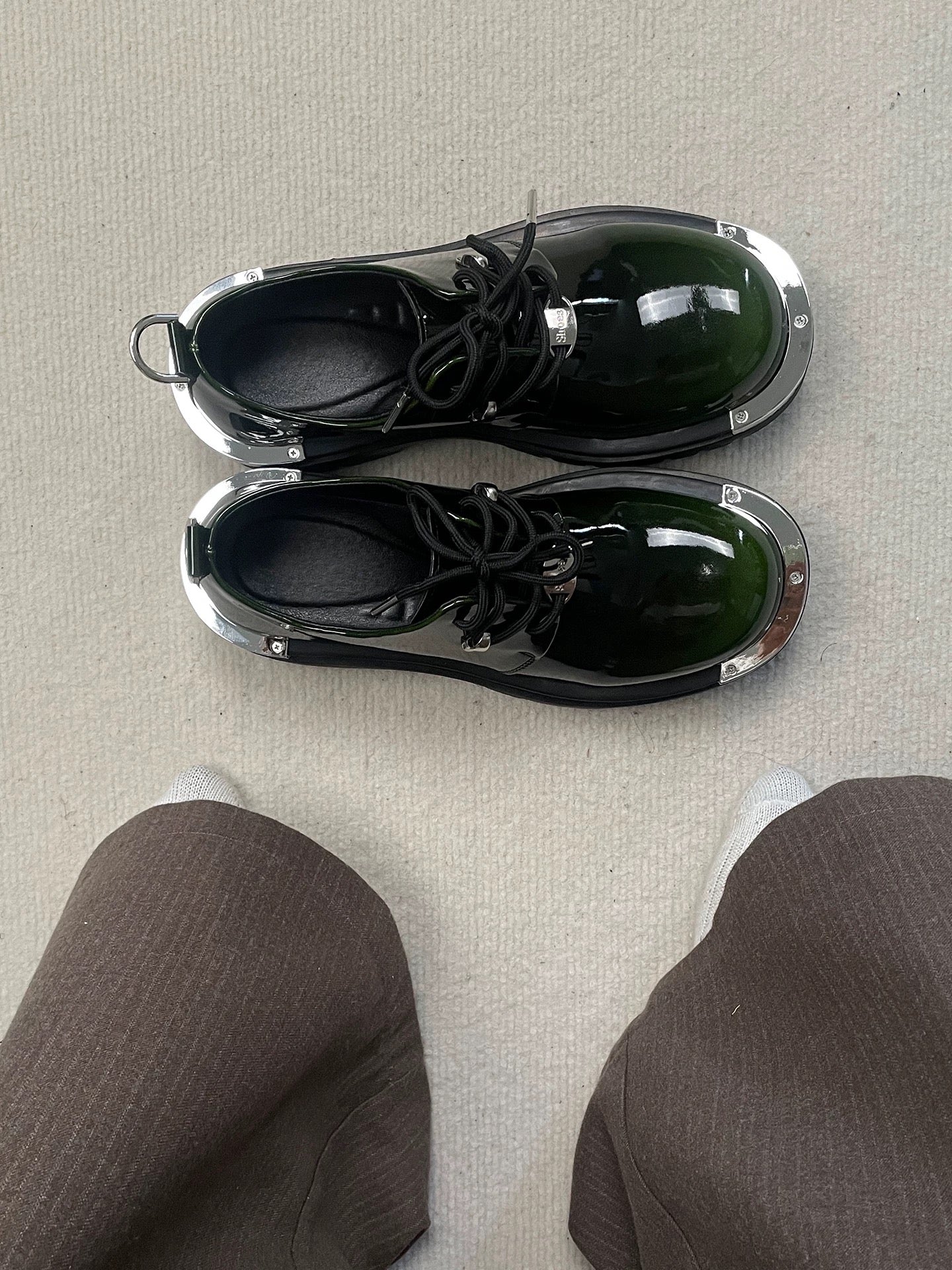 Mocasines Derby gruesos de charol para hombre, zapatos de vestir sin cordones, suela gruesa, zapatos de negocios informales con alzas S0014