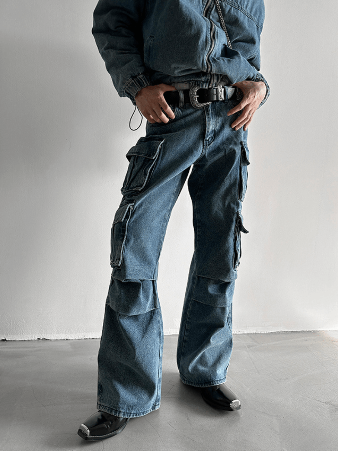 [GENESISBOY] Heavy Wash Multi-Pocket Jeans B0138