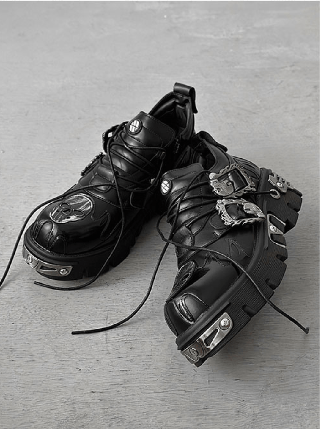 Punk Metal Leather Shoes S047