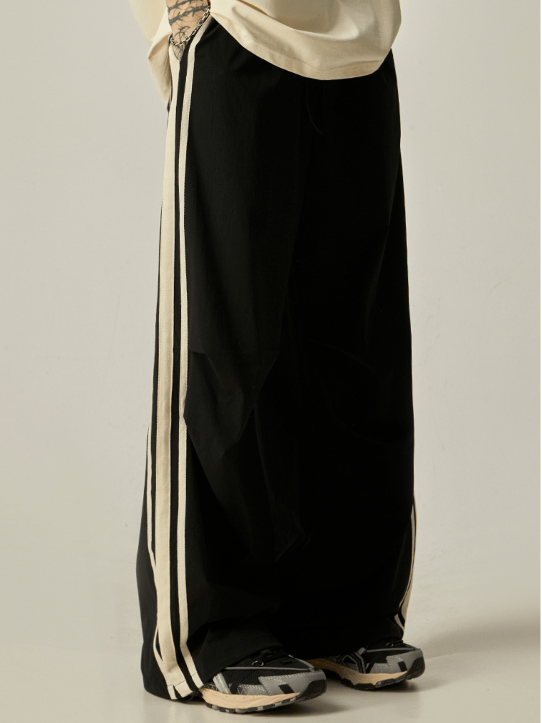 Striped loose wide-leg casual pants B0328