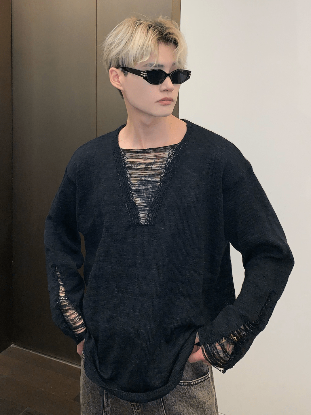 [CUIBUJU] V-neck loose trend within shirt J0115