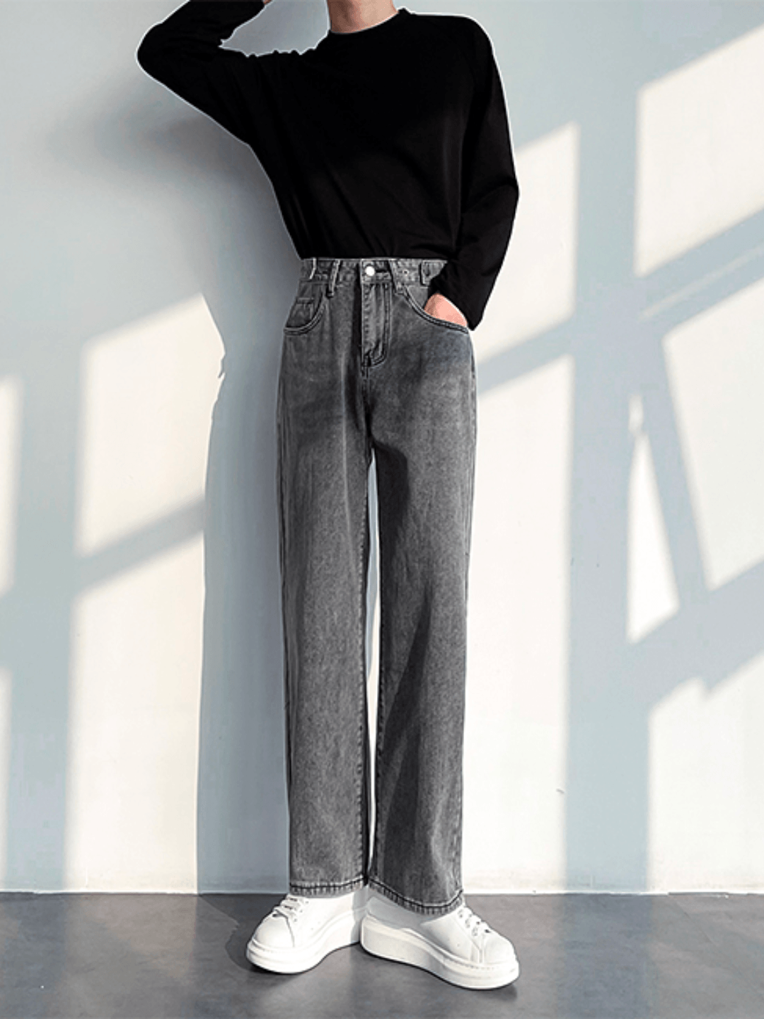 [HOHO] Loose Straight Denim PantsB0139