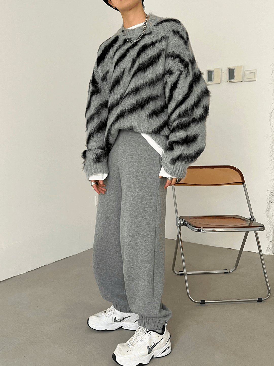 [XXXHOT] Zebra Pattern Mohair Sweater S0198