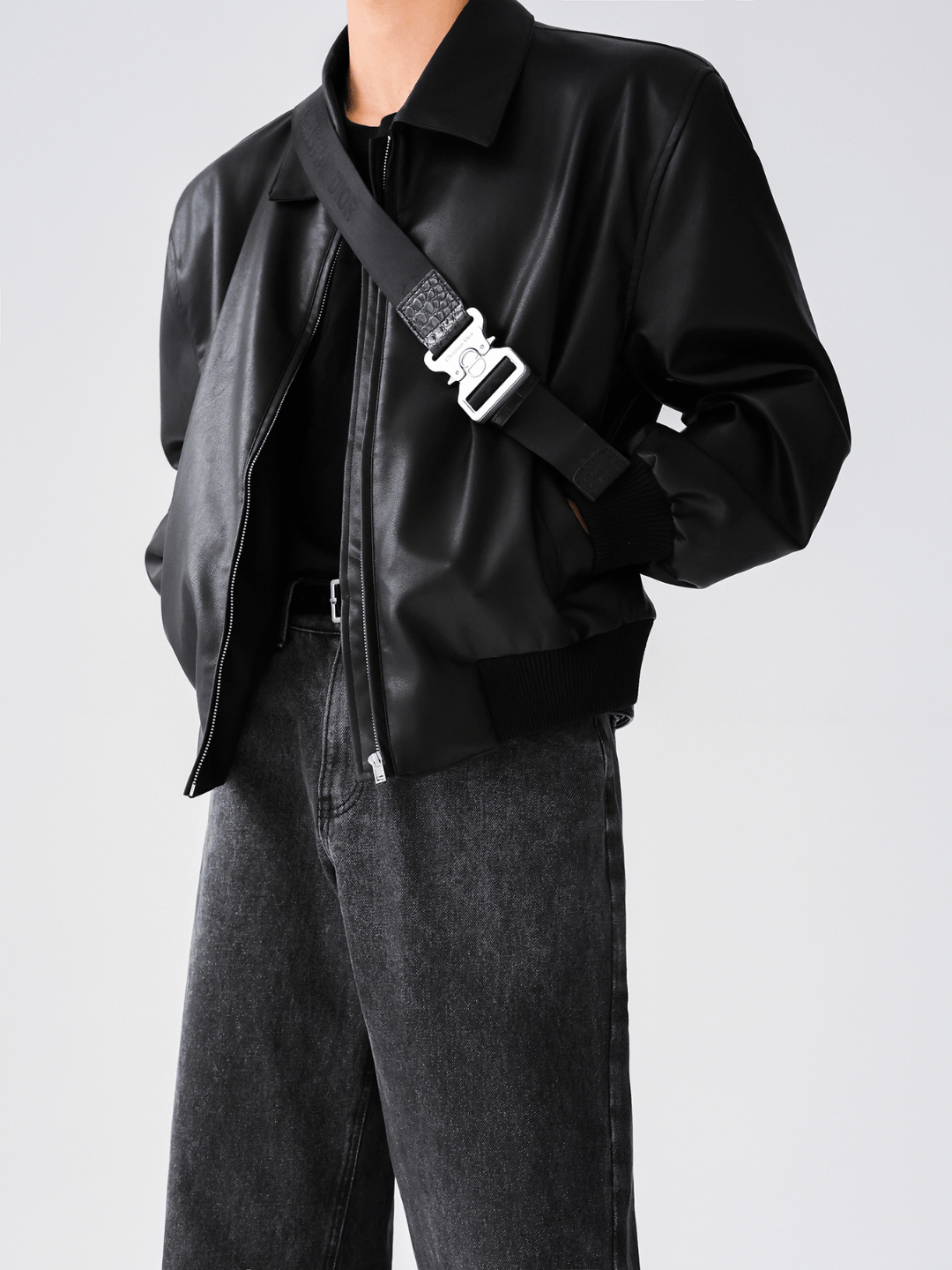 [HOHO] Dumb black leather jacket T0165