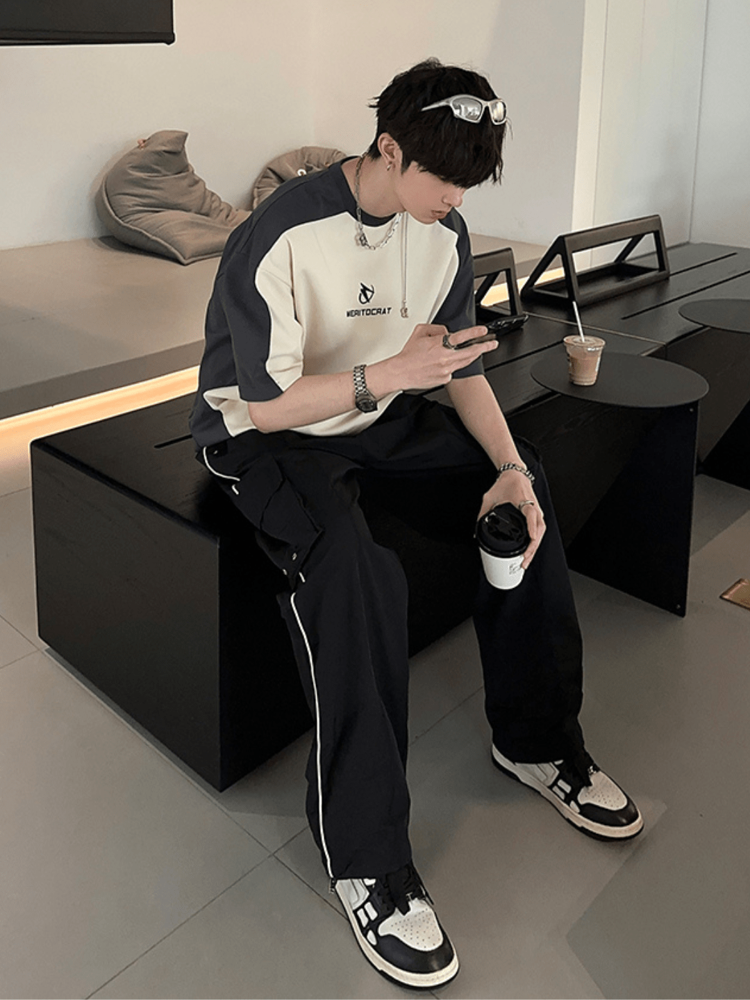 [JH HOMME] loose summer half-sleeve design t-shirt J0101