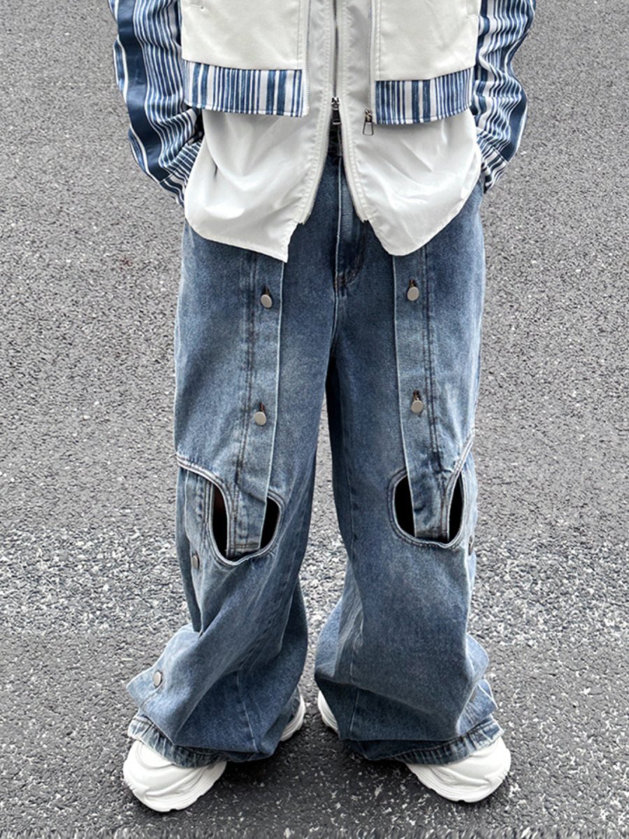 straight wide-leg jeansB0121