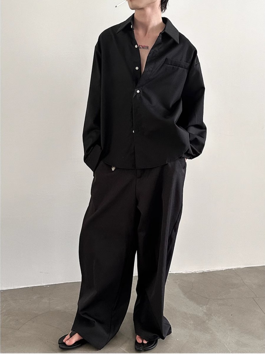 [GENESISBOY] short long-sleeved shirt J0118