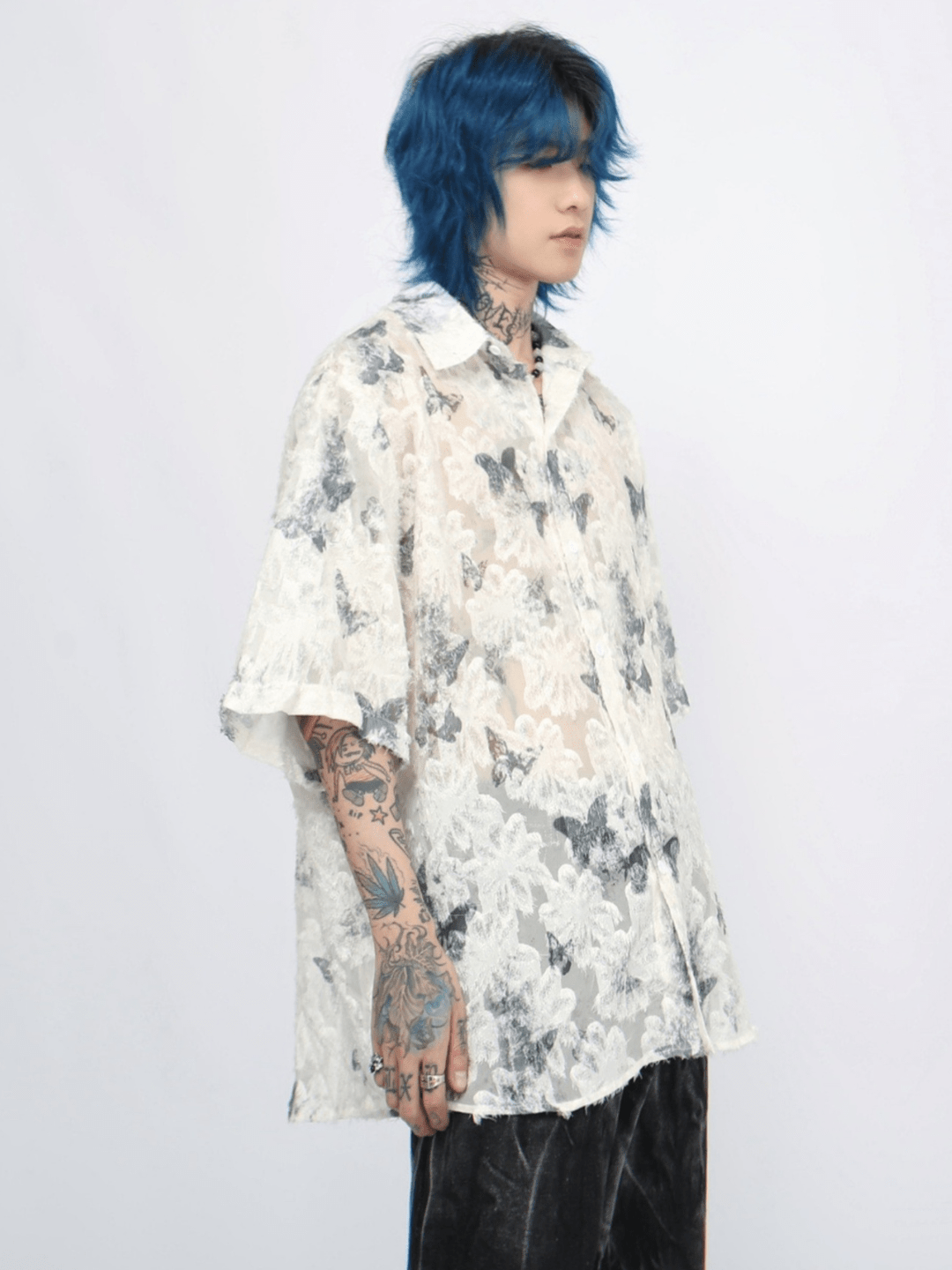 [Mz] butterfly design shirt J0126