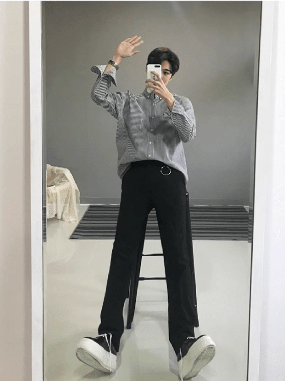 [MRCYC] Autumn long-sleeved striped shirt men J0113