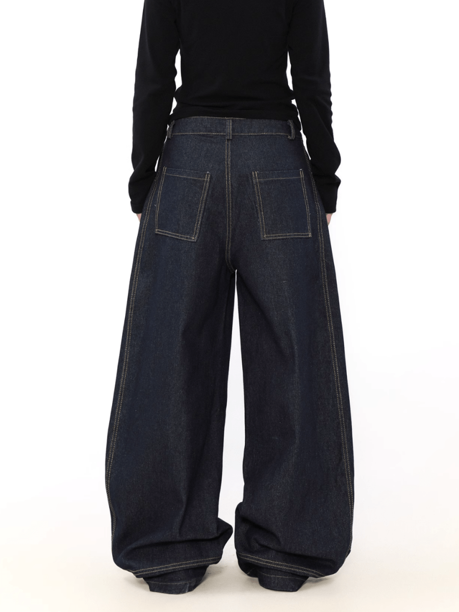 wide leg straight jeans B0123