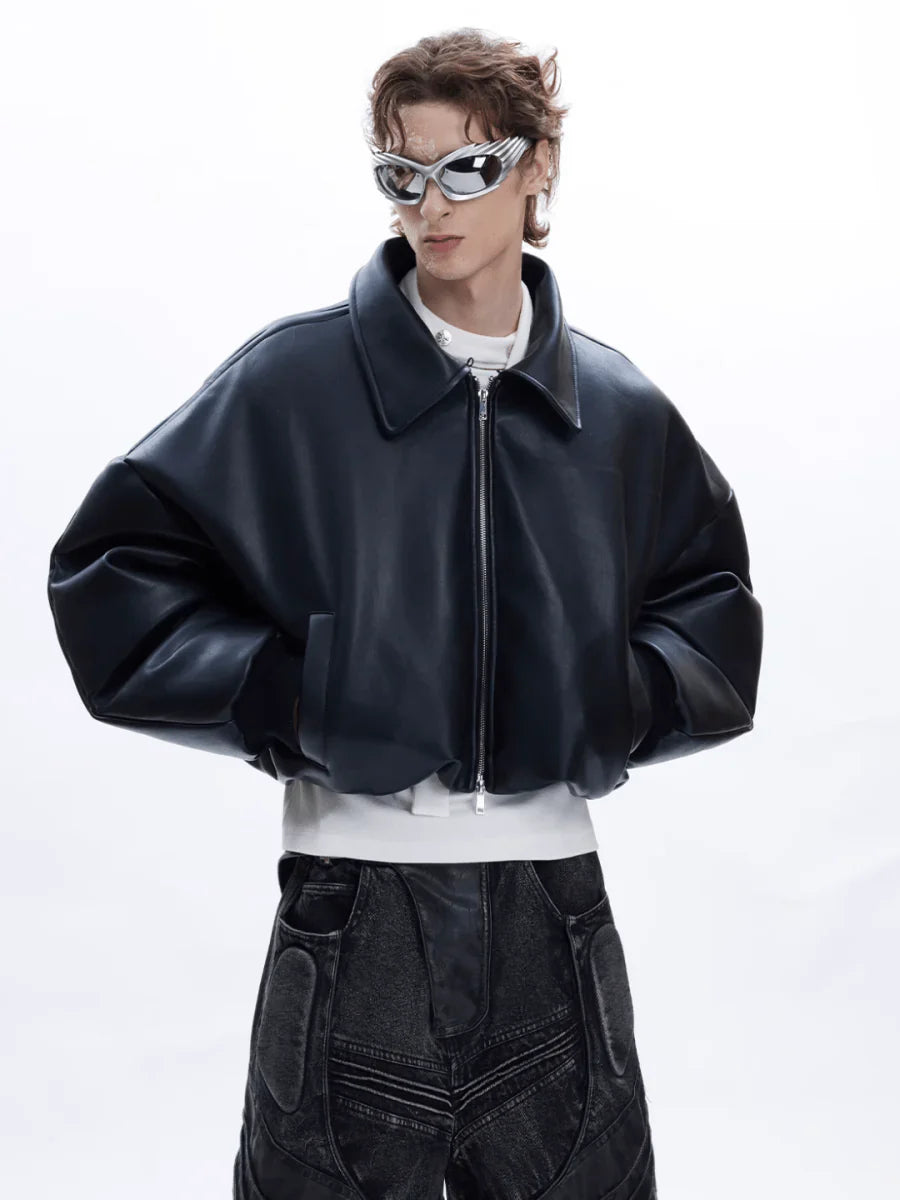 COTTON LEATHER JACKET T0090