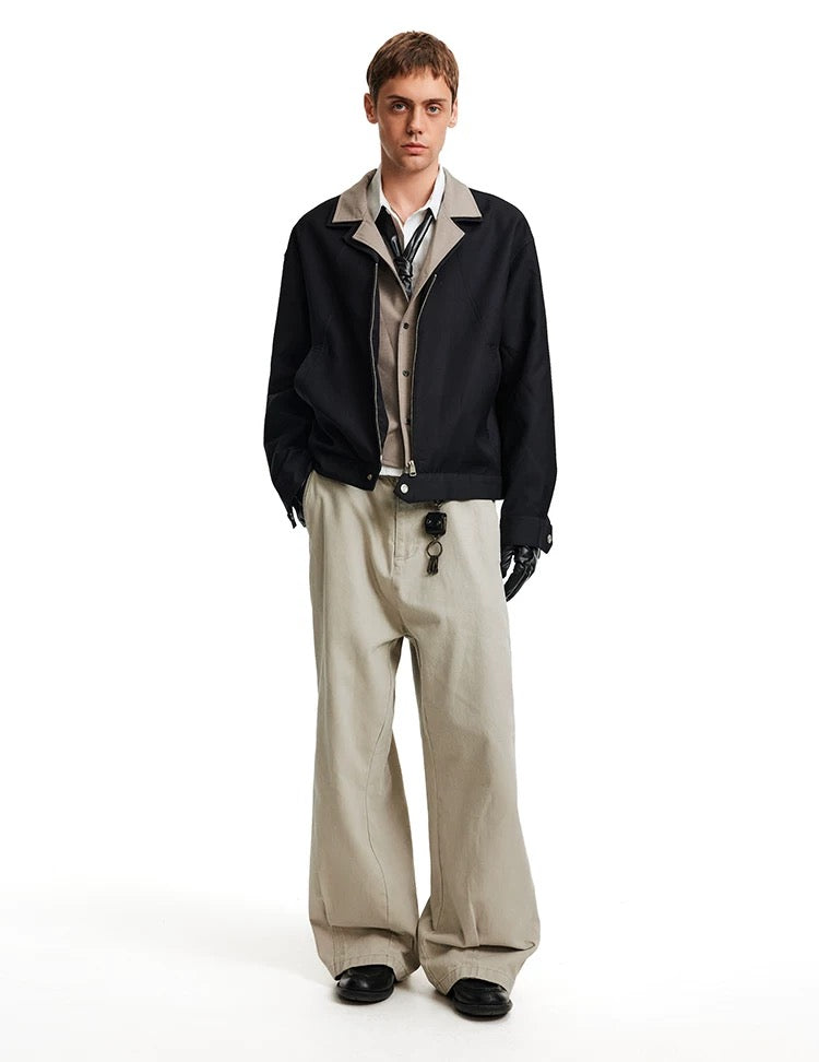 Men’s Deconstructed Layered Jacket – Vintage Minimal Street Outerwear T0058