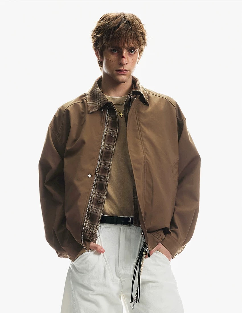 Men’s Retro American Plaid Lapel Jacket T0253