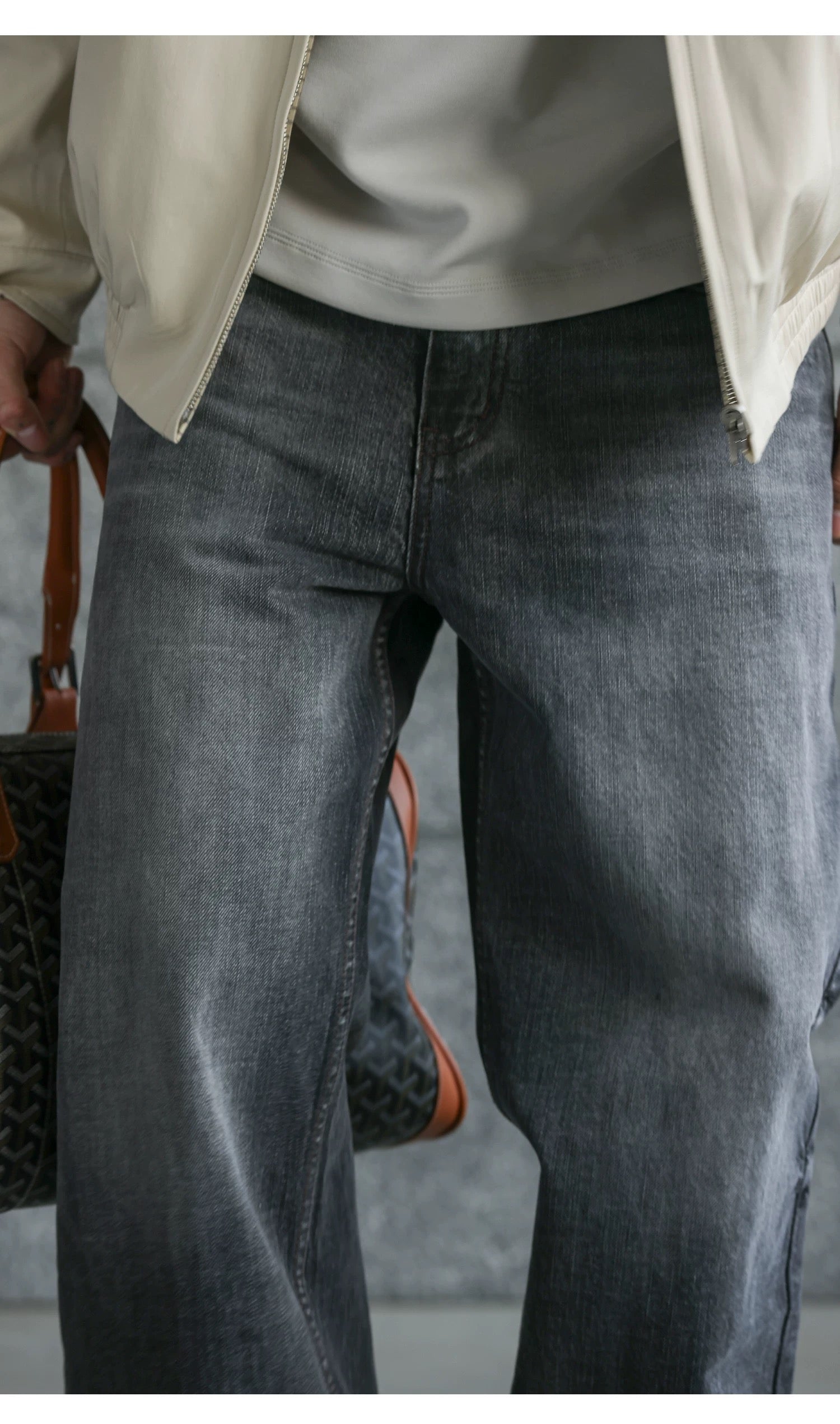 Men’s Retro American Raw Denim Jeans B0033