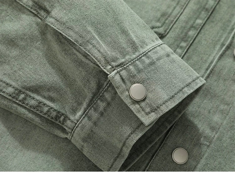 Men’s Vintage Distressed Denim Jacket – American Retro Streetwear Outerwear S0058