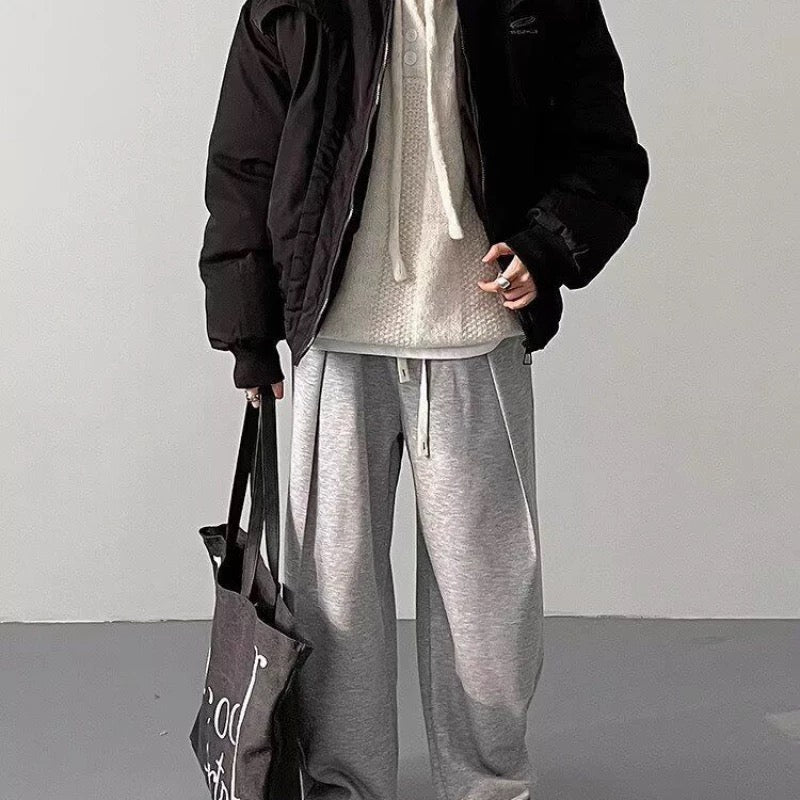 Men’s Deconstructed Bomber Jacket – American Retro High-Street Flight Outerwear T0145