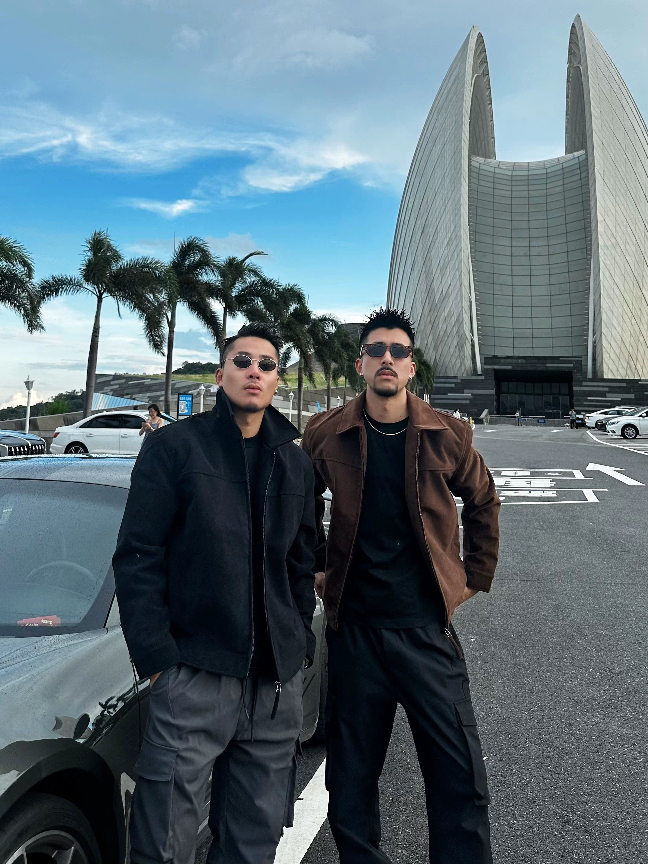 Chaqueta vintage americana con cuello de ante para hombre T0251