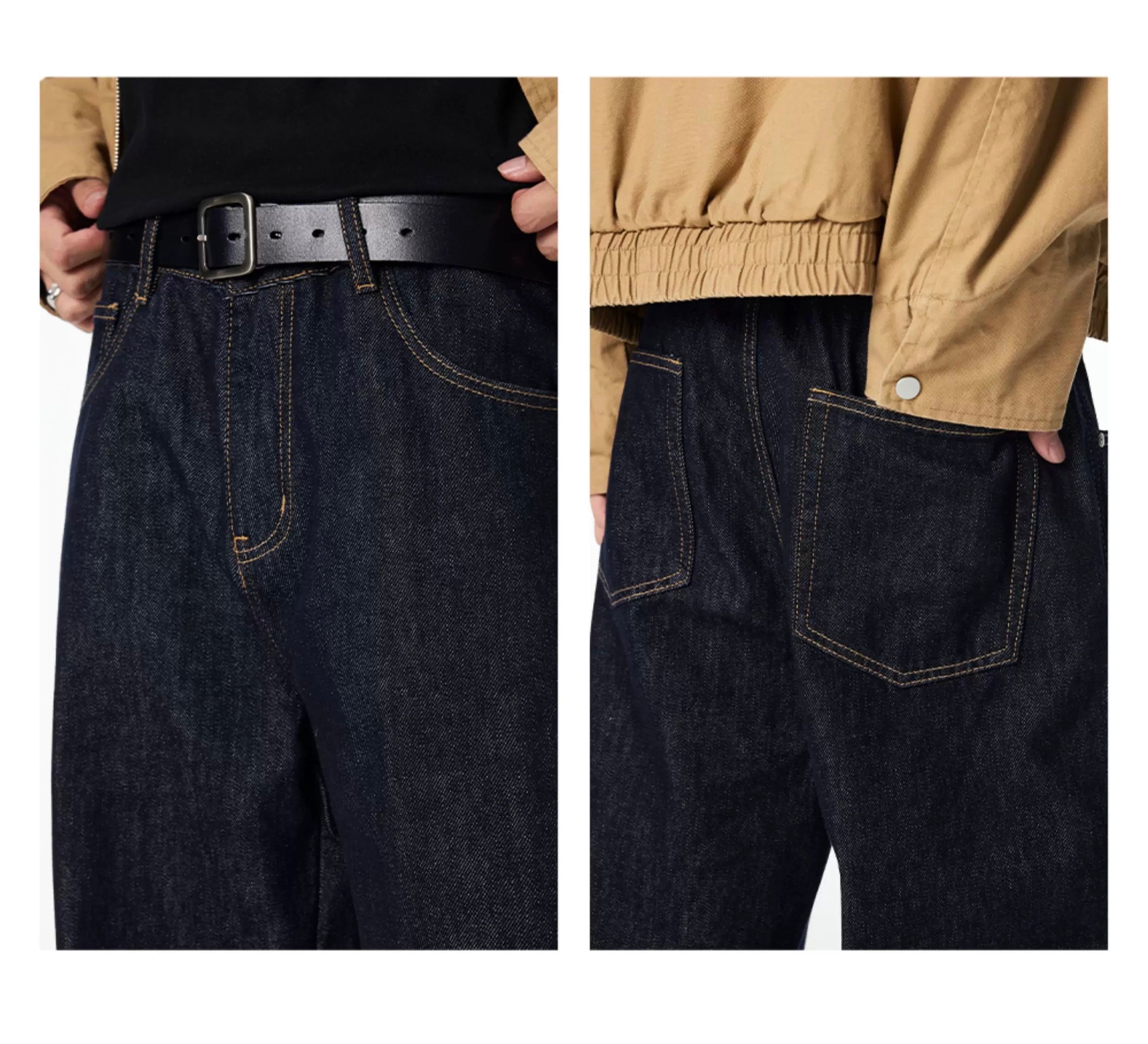 Men’s Vintage Raw Denim Streetwear Jeans B0034