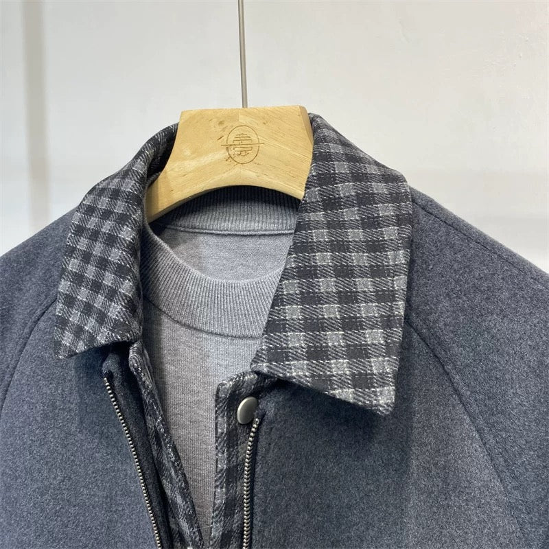 Chaqueta acolchada holgada de lana de oveja para hombre T0247