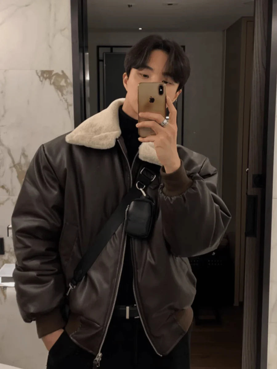 KOREAN LAMB WOOL COTTON COAT JACKET T0106