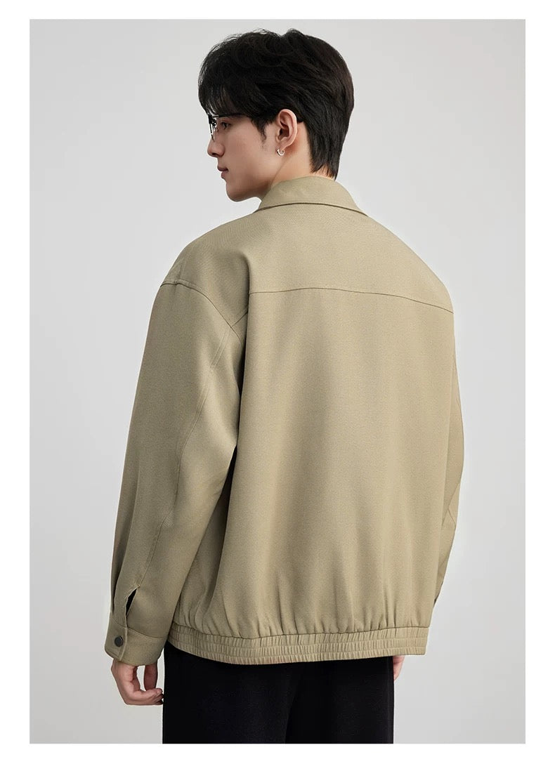 Men’s American Business Collar Jacket – Modern Retro Minimal Street Outerwear T0063