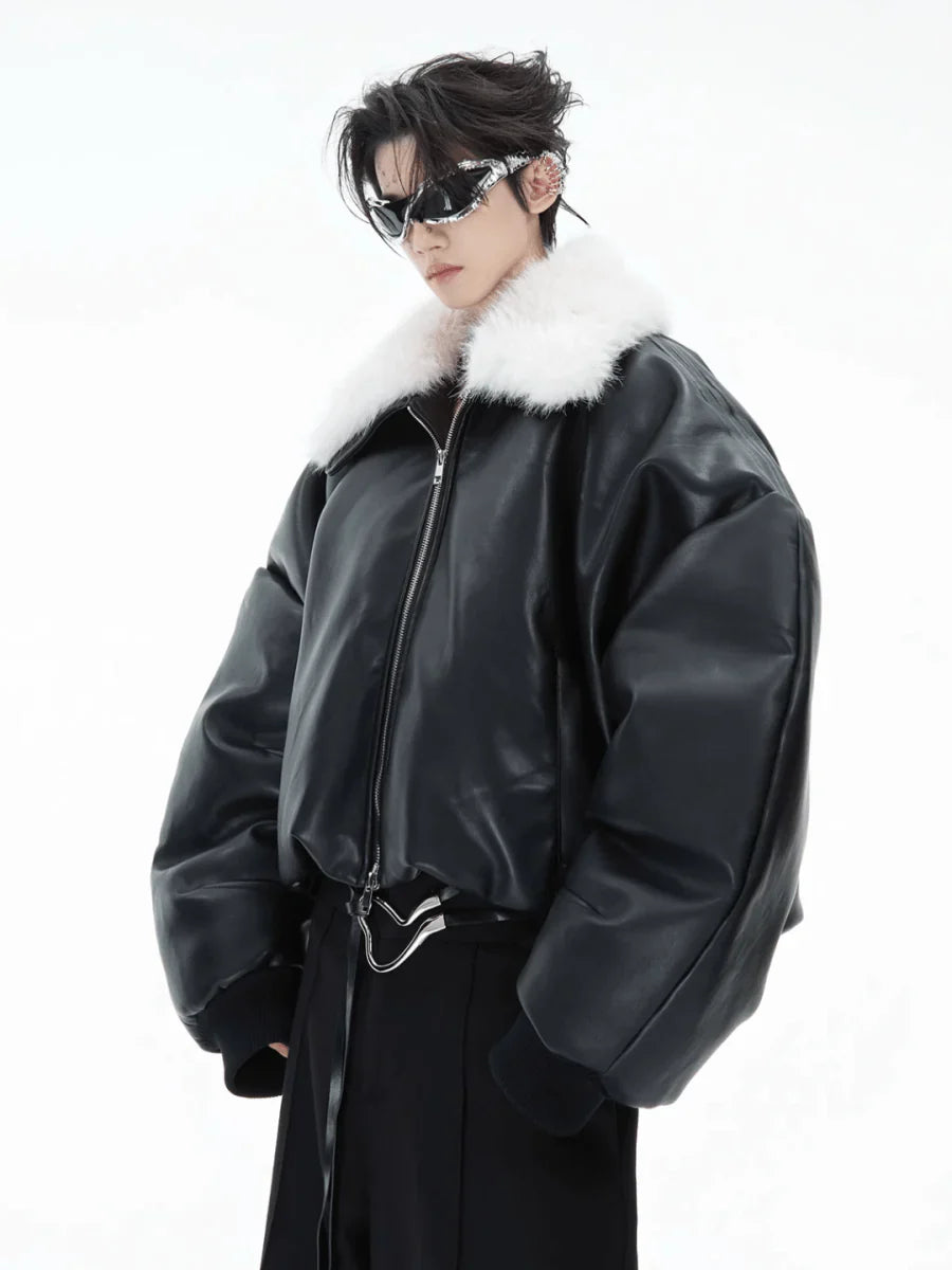 COTTON LEATHER JACKET T0090