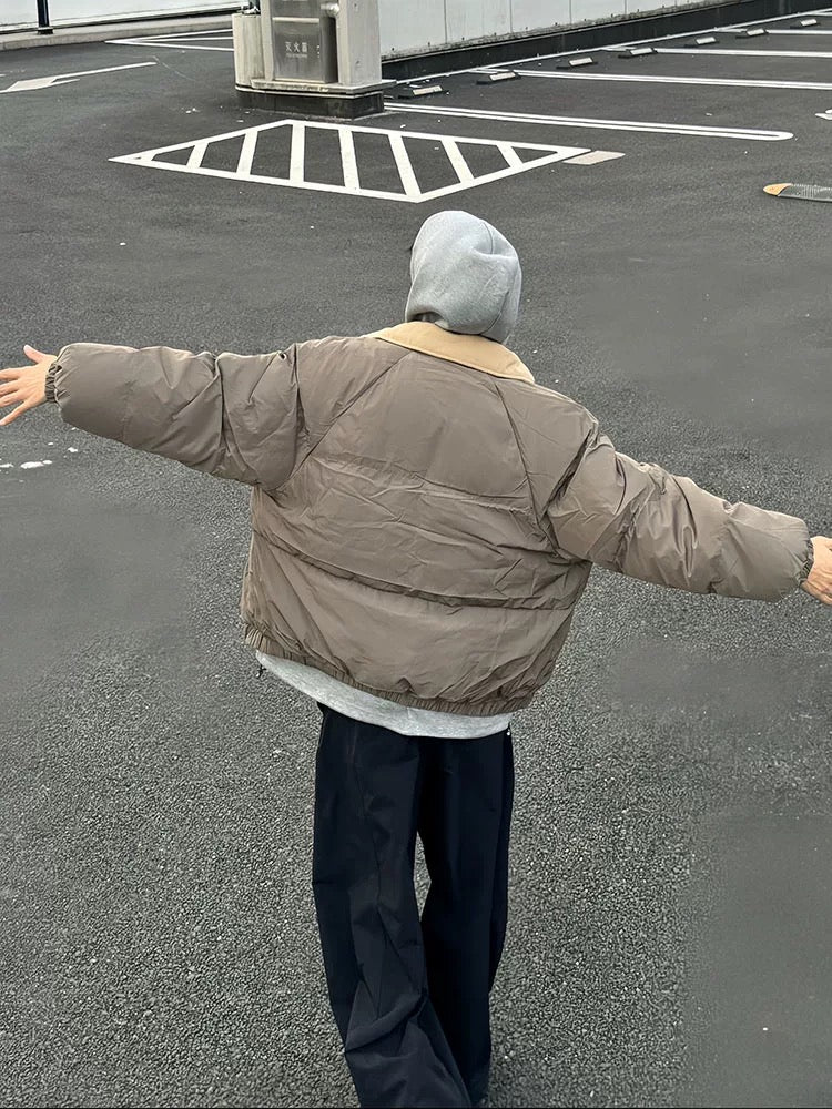 Chaqueta acolchada corta de corte limpio para hombre – Abrigo de invierno American Minimal Street T0148