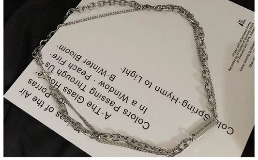 Men’s Layered Cross Pendant Necklace | Dual Chain Hip Hop Jewelry with Minimalist Luxury Design O0010