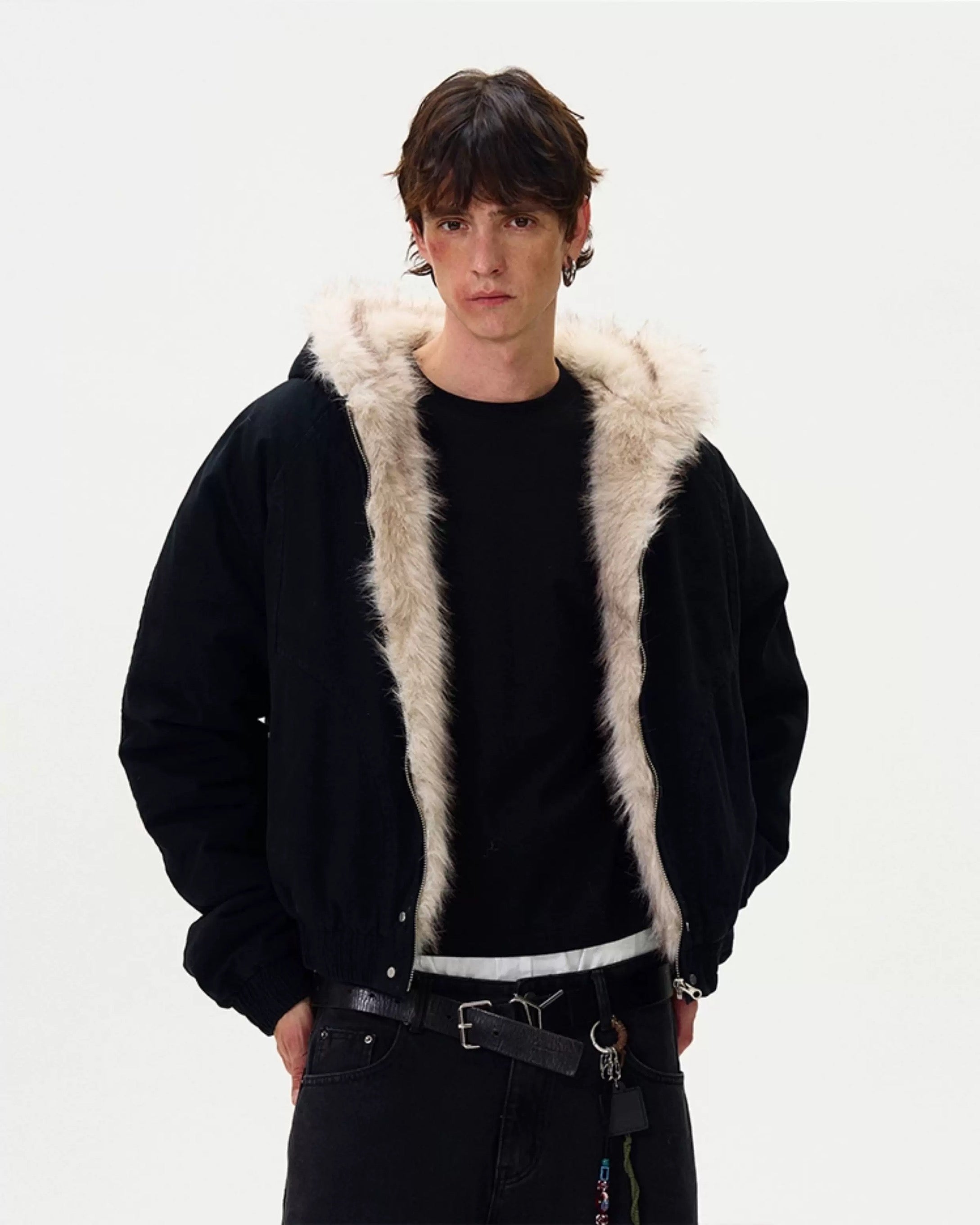 American Vintage Deconstructed Fleece-Lined Jacket – Retro Streetwear Outerwear T0227