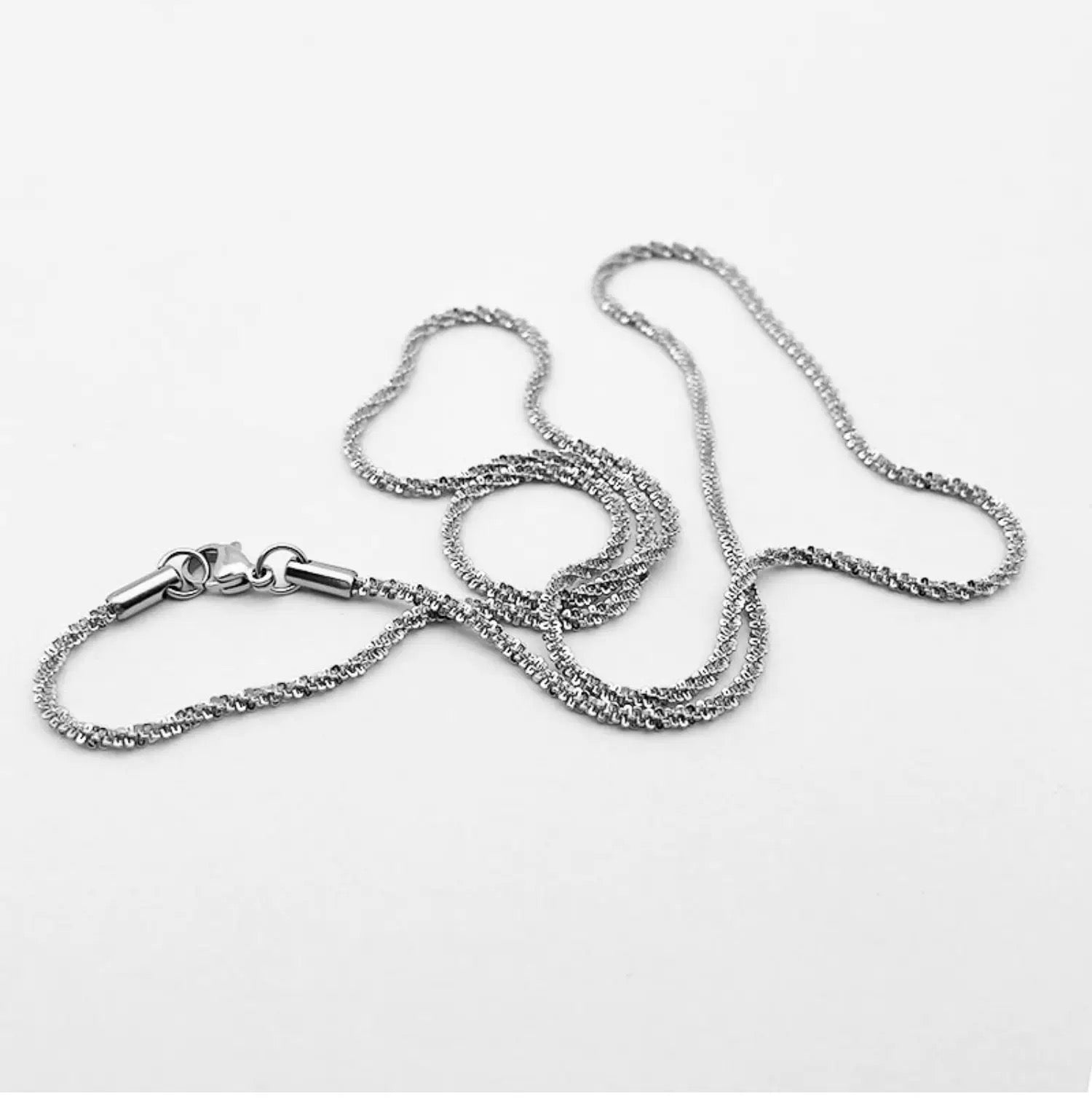 Collar unisex Galaxy Shine | Cadena minimalista de lujo con acabado arena brillante O0008