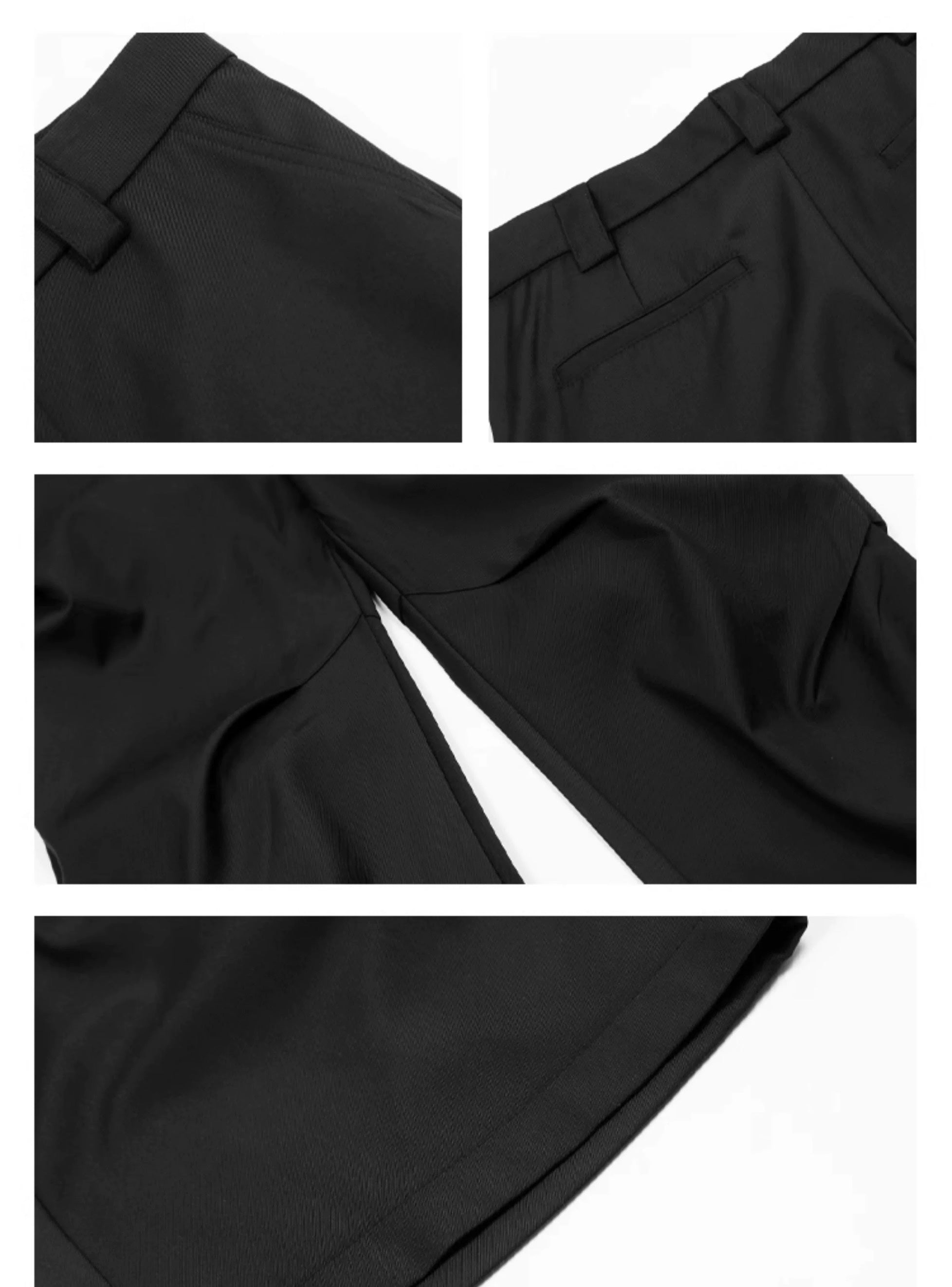 Men’s 3D Pleated Dress Pants – Textured Tailored Trousers for Modern Street Style B0071