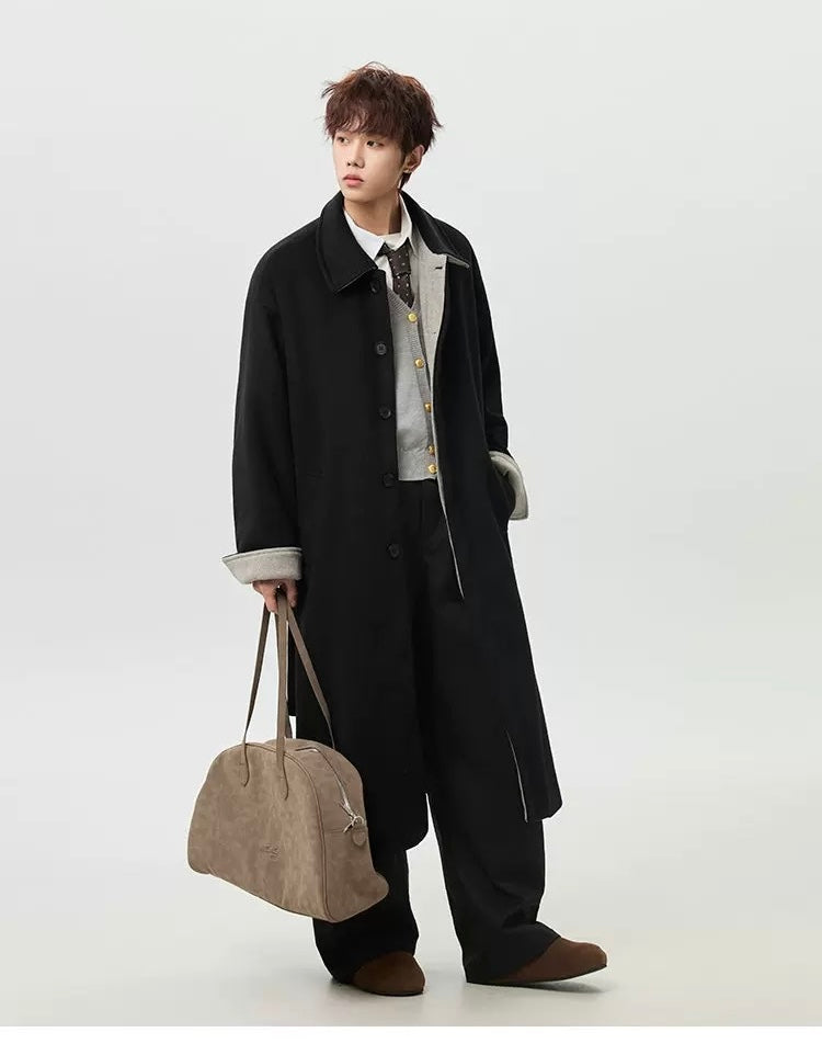 Abrigo de lana de oveja premium para hombre T0250