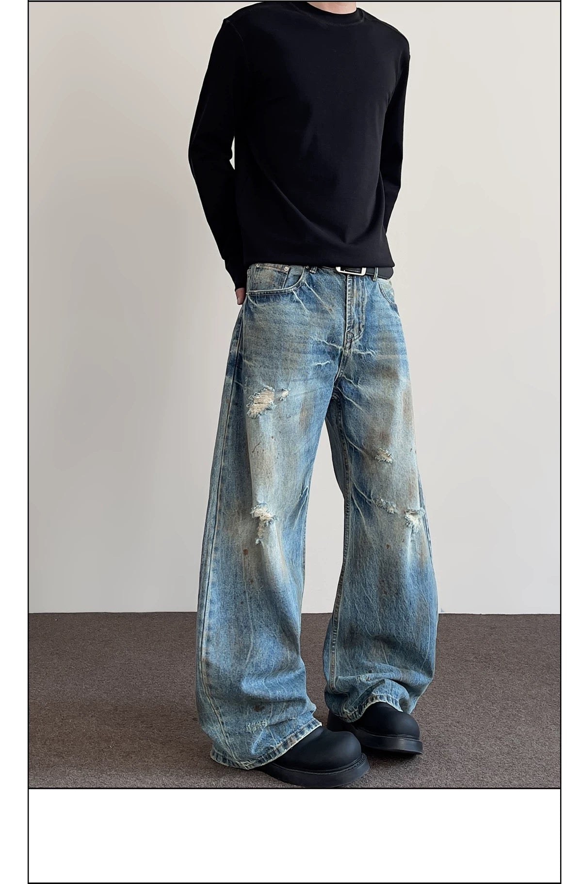 Men’s American Vintage Wide-Leg Denim Jeans B0021