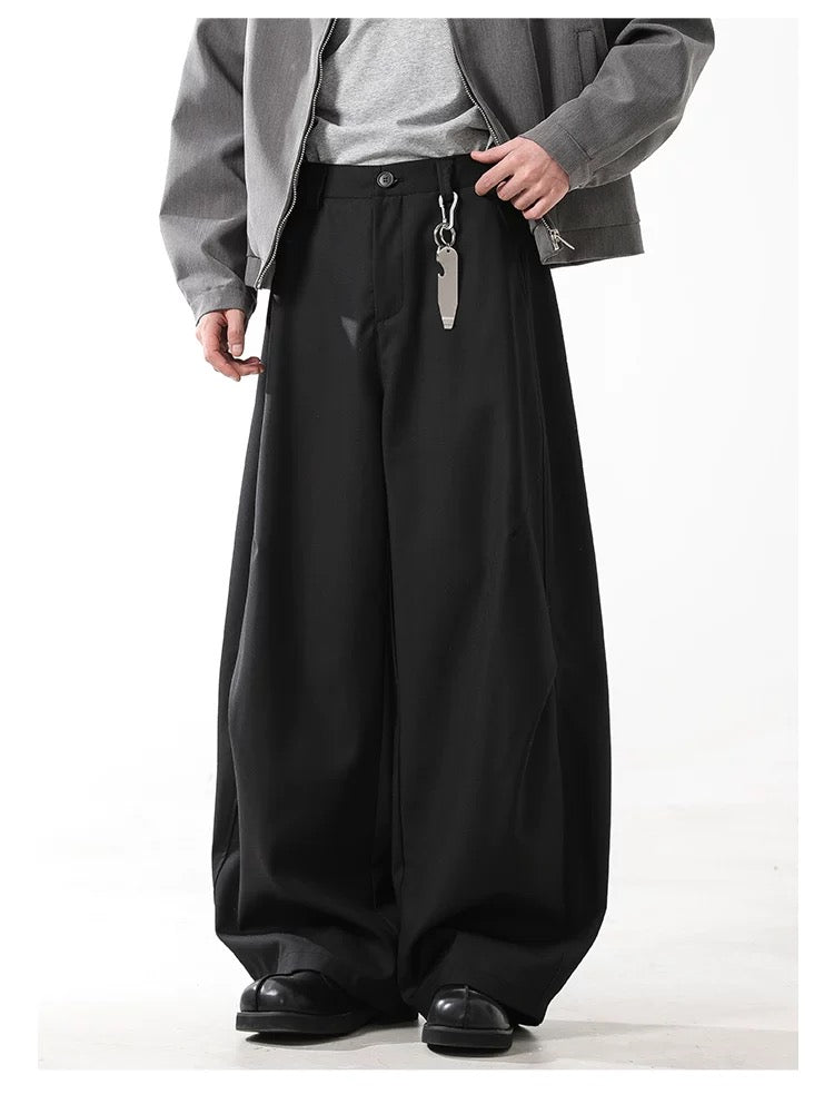 Men’s American Vintage Curved-Cut Trousers – Loose Fit Retro Streetwear Pants B0091