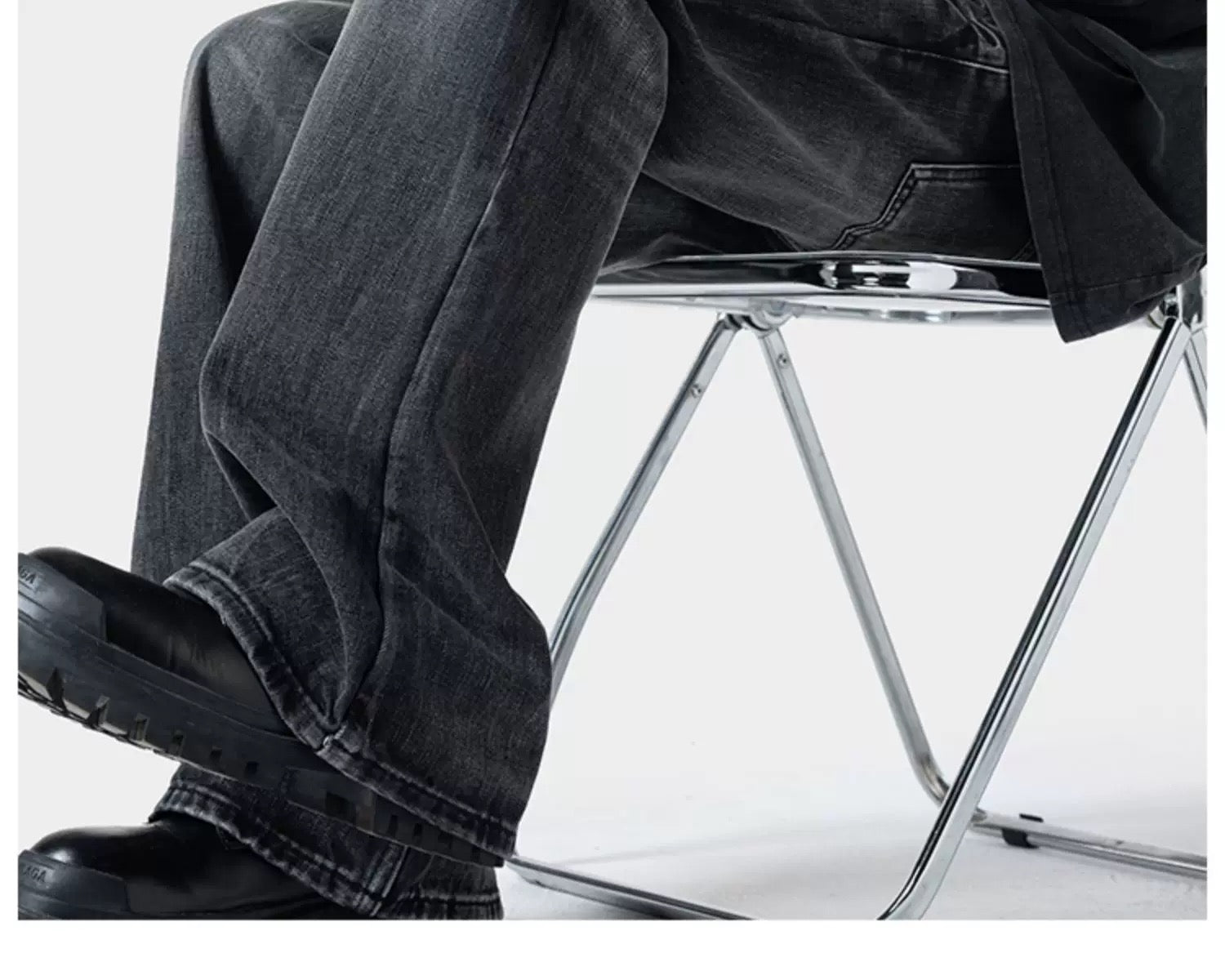 Men’s Lightning Flare Jeans – American Retro Street Denim Pants B0076