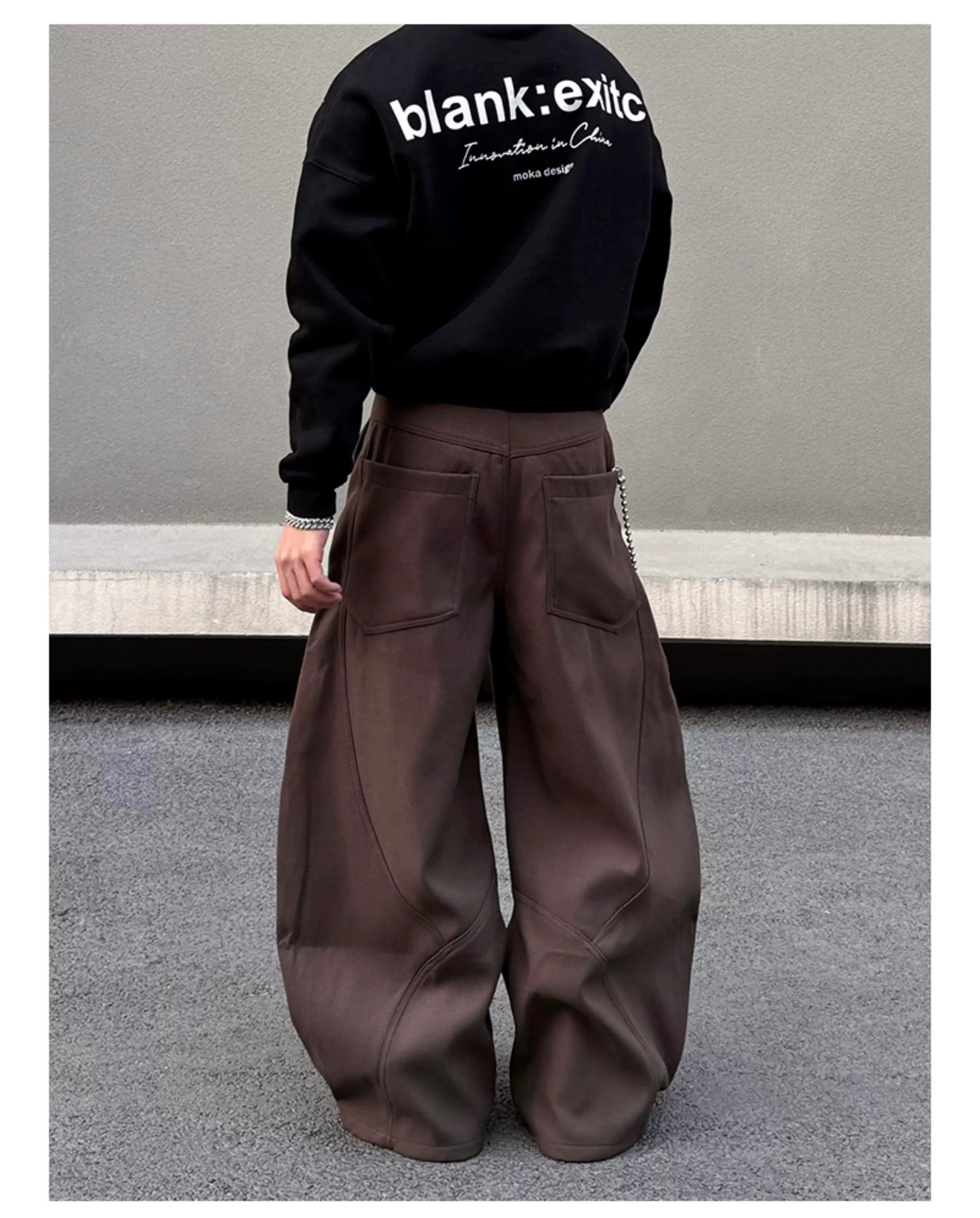 Men’s American Patchwork Rivet Blade Trousers – Vintage High-Street Flared Dress Pants B0080