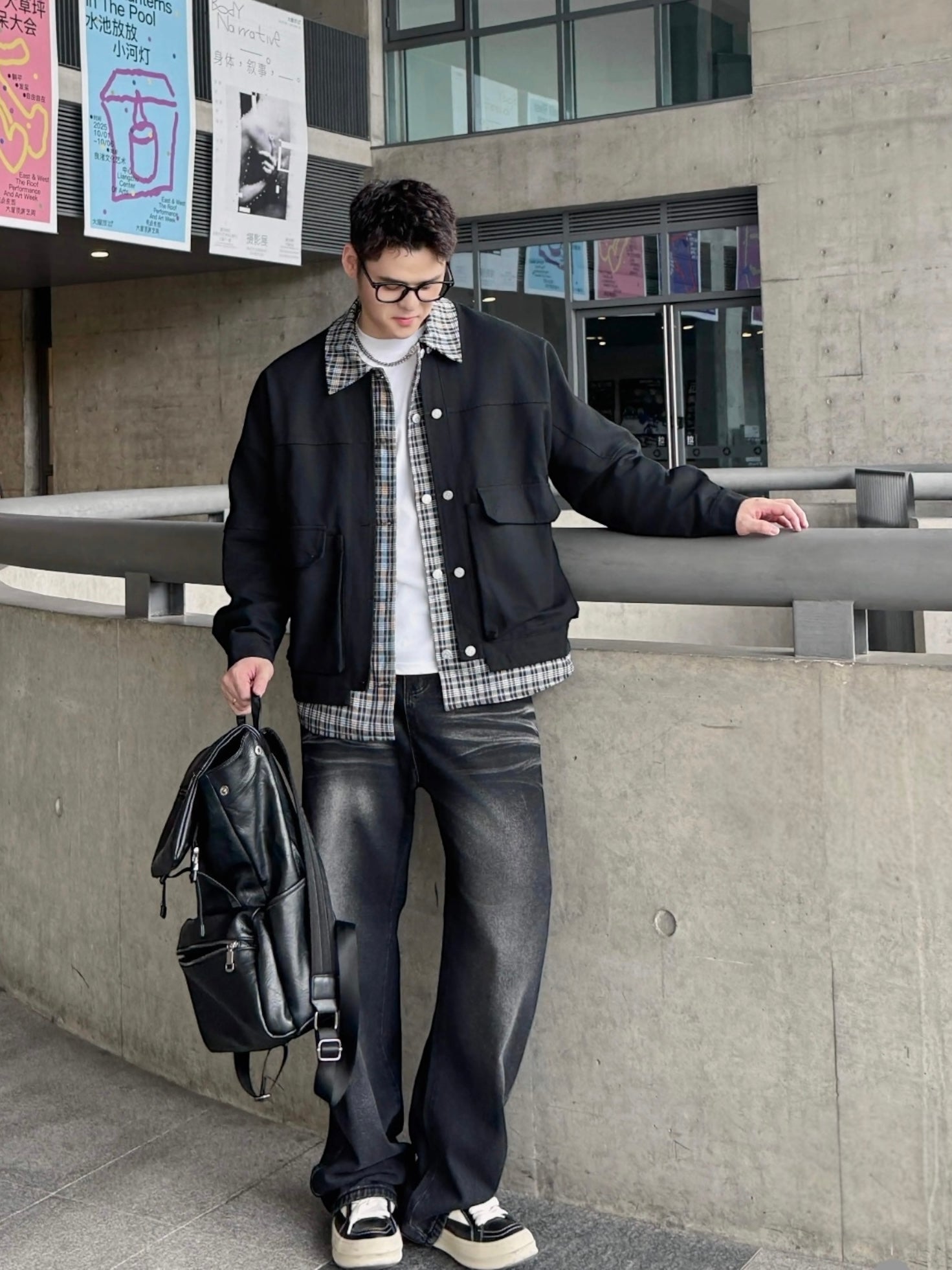 WASHED DRAPE STRAIGHT JEANS B0185