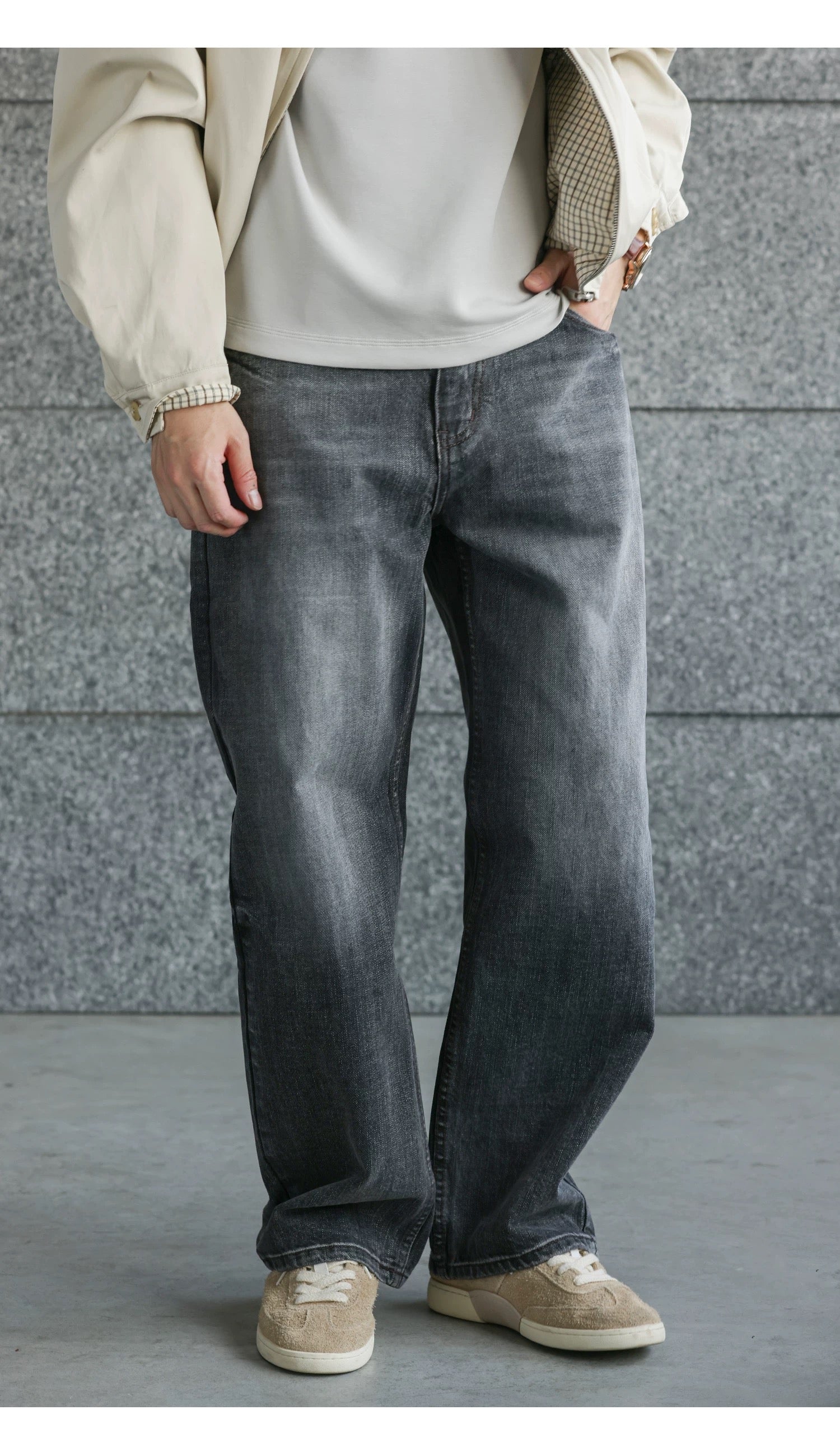 Men’s Retro American Raw Denim Jeans B0033