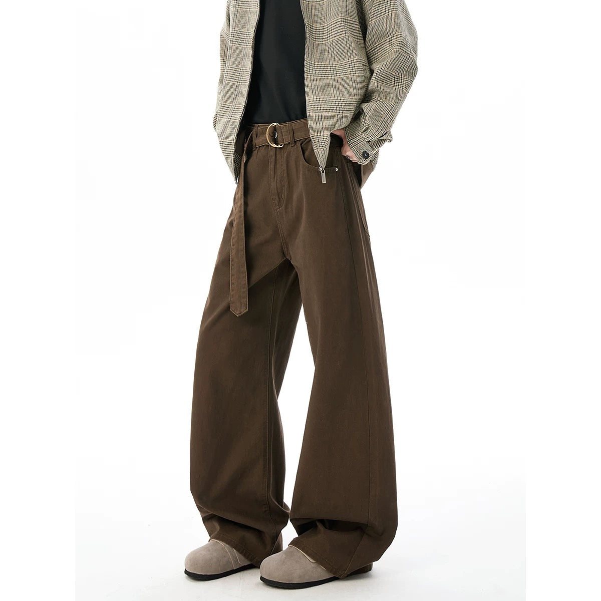 Men’s Vintage Clean Fit Cargo Pants – Loose Straight Utility Street Trousers B0067
