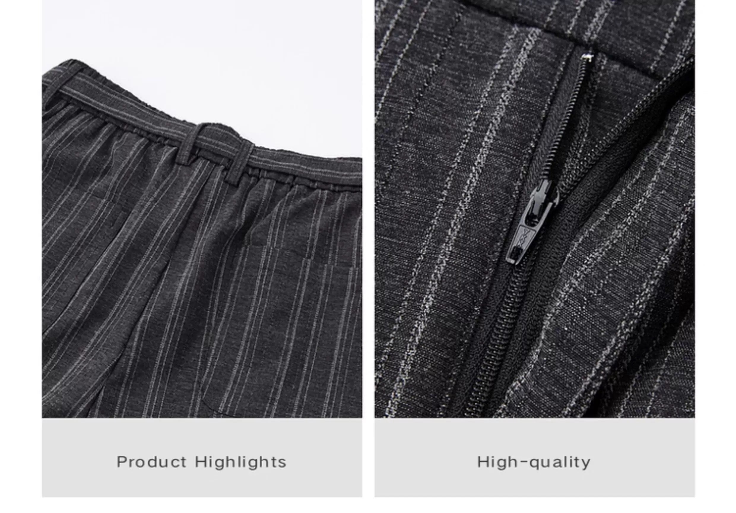 Autumn Korean-Style Striped Lazy-Fit: Men's Wide-Leg Casual Long Trousers T0042