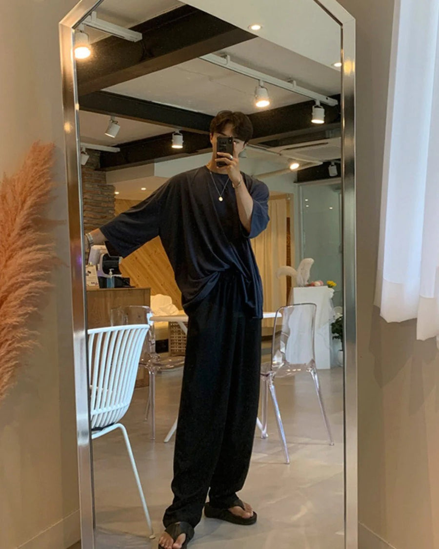 [MRCYC] COTTON LOOSE ROUND NECK HALF-SLEEVED T-SHIRT J0092