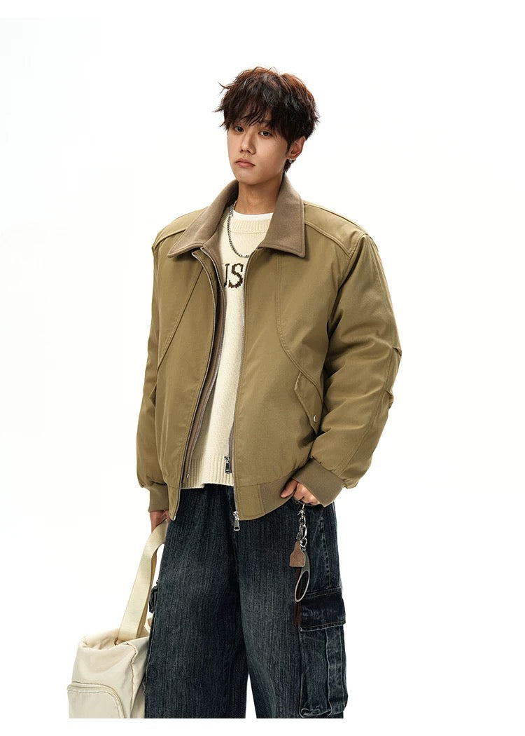 Men’s Designer Contrast Splice Lapel Jacket T0252