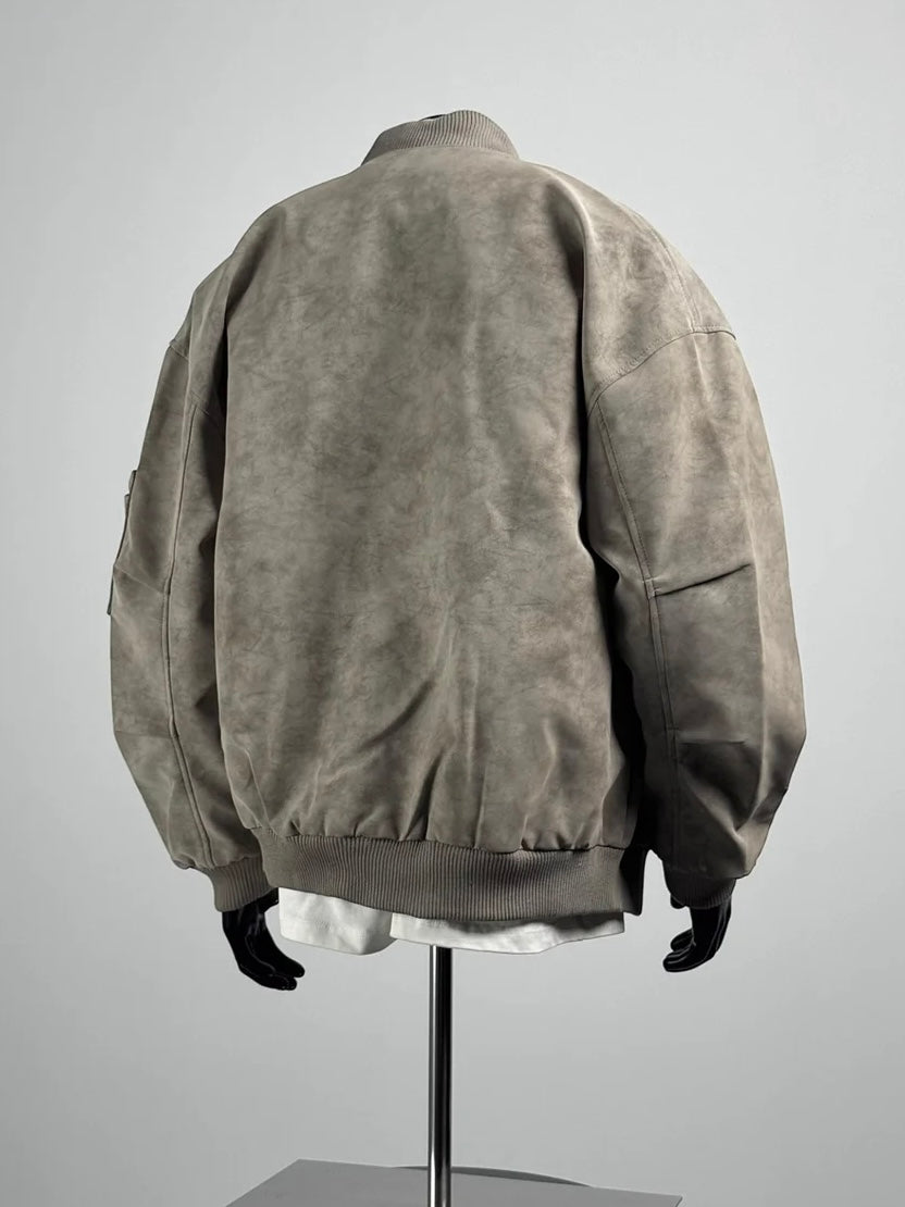 [TANCCHUI] LOOSE STAND-COLLAR MOTO JACKET T0188