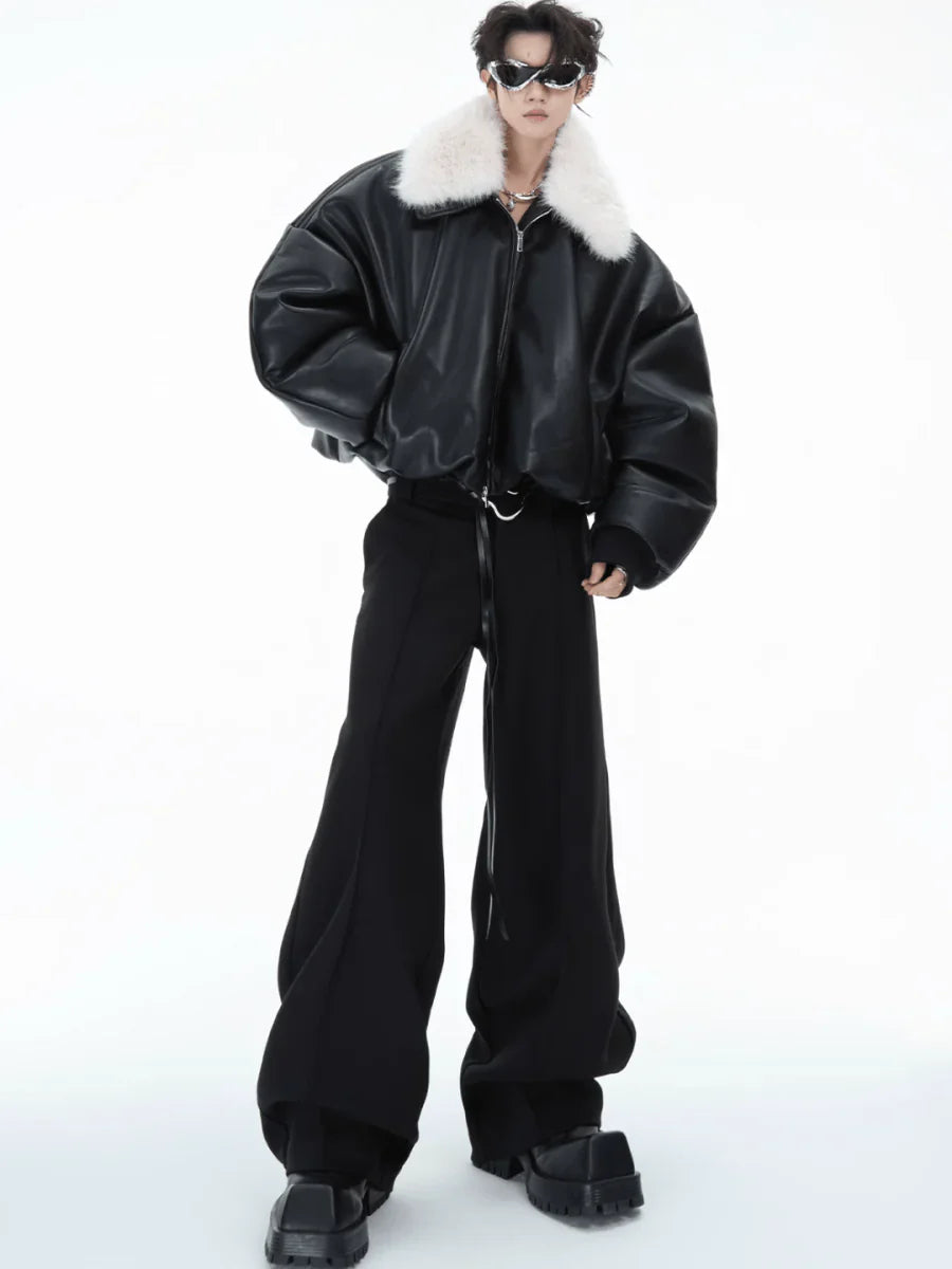 COTTON LEATHER JACKET T0090