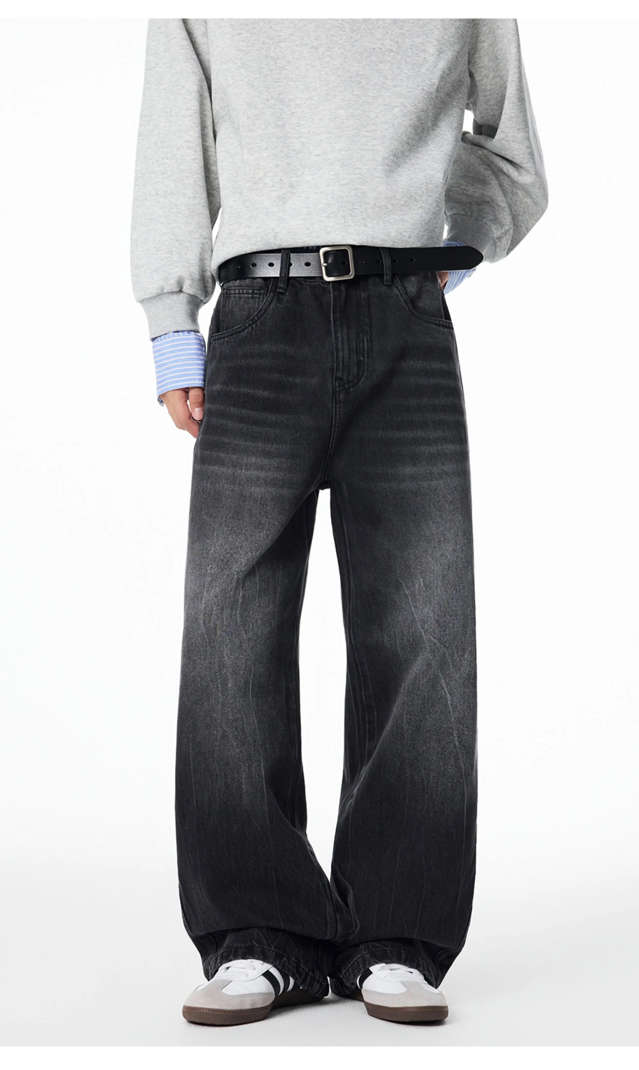 Men’s Vintage American Wide-Leg Denim Jeans B0013