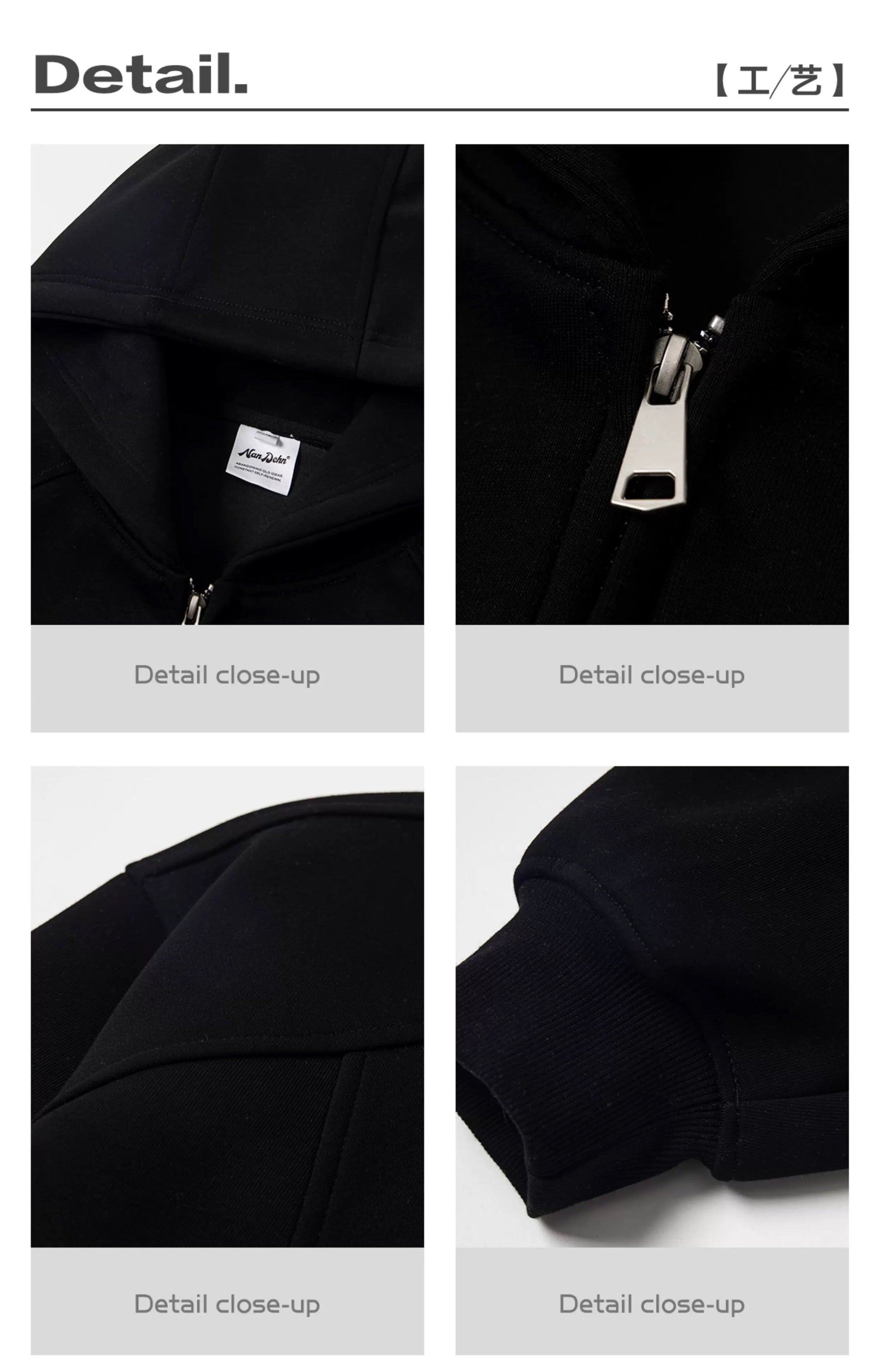 Men’s Cropped Zip-Up Hoodie – American Street Minimal Short Hoodie Jacket S0047