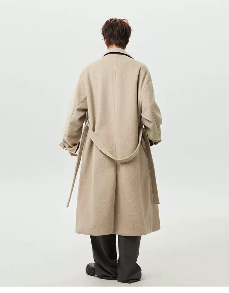 Abrigo de lana de oveja premium para hombre T0250