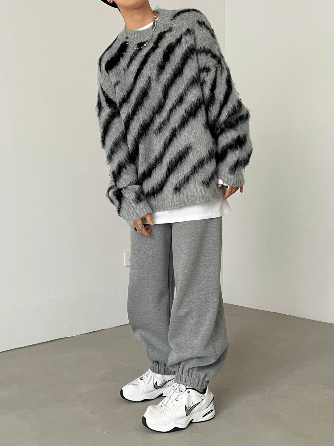 [XXXHOT] Zebra Pattern Mohair Sweater S0198