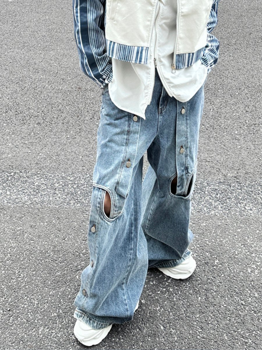 straight wide-leg jeansB0121