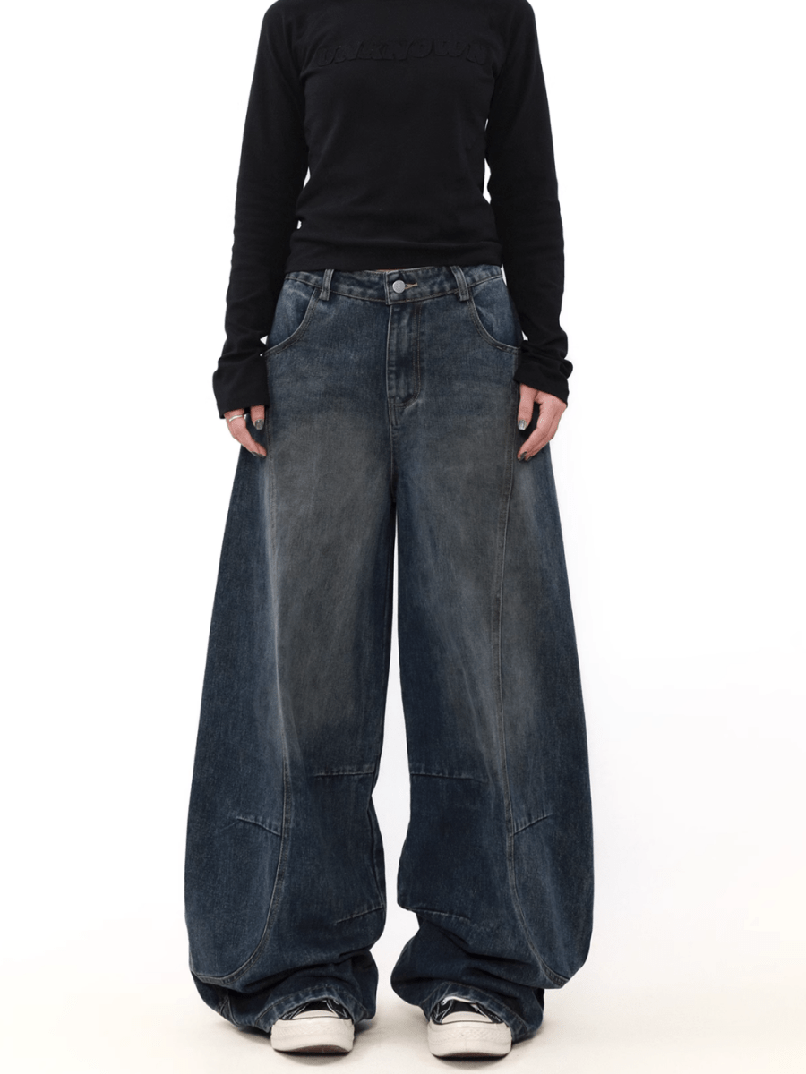 wide leg straight jeans B0123